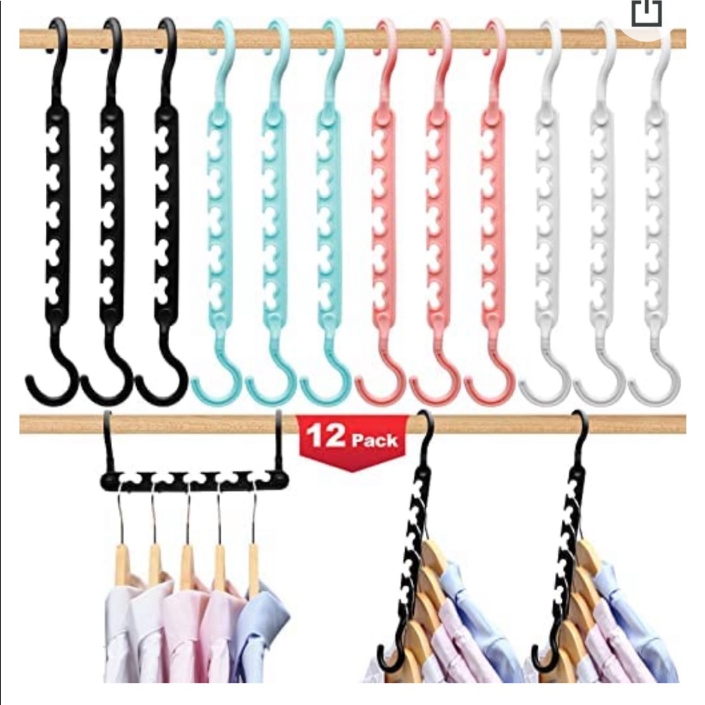 12 pack multicolor closet organizer hangers from amazon